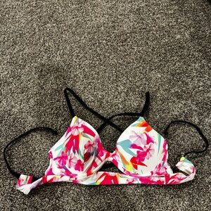 PINK Victoria's Secret Cross Striped Bikini Top Worn Once.
